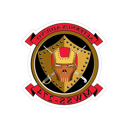 MWSS 274 Marine Wing Support Sq 274 (USMC) REVERSE PRINT Transparent Die-Cut STICKER - The Sticker Space