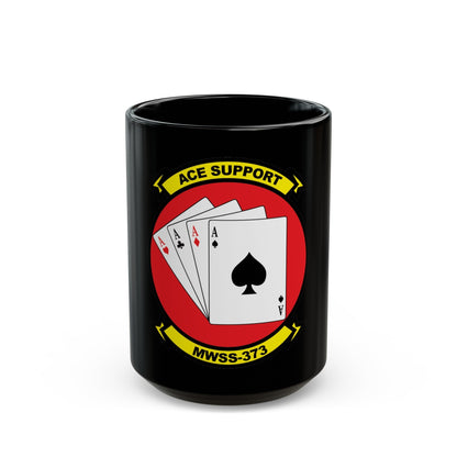 MWSS 373 Ace Support (USMC) Black Coffee Mug-15oz-The Sticker Space