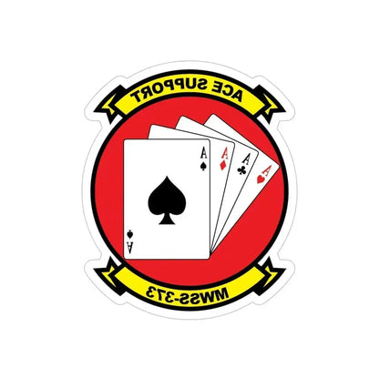 MWSS 373 Ace Support (USMC) REVERSE PRINT Transparent Die-Cut STICKER 6 Inch Die-Cut Transparent - The Sticker Space