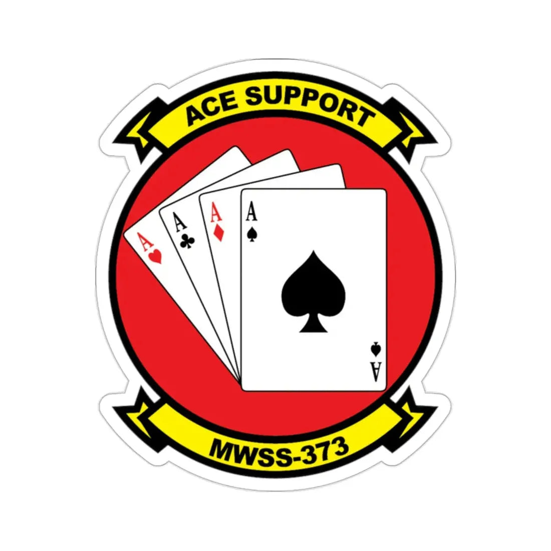 MWSS 373 Ace Support (USMC) STICKER Vinyl Die-Cut Decal - The Sticker Space