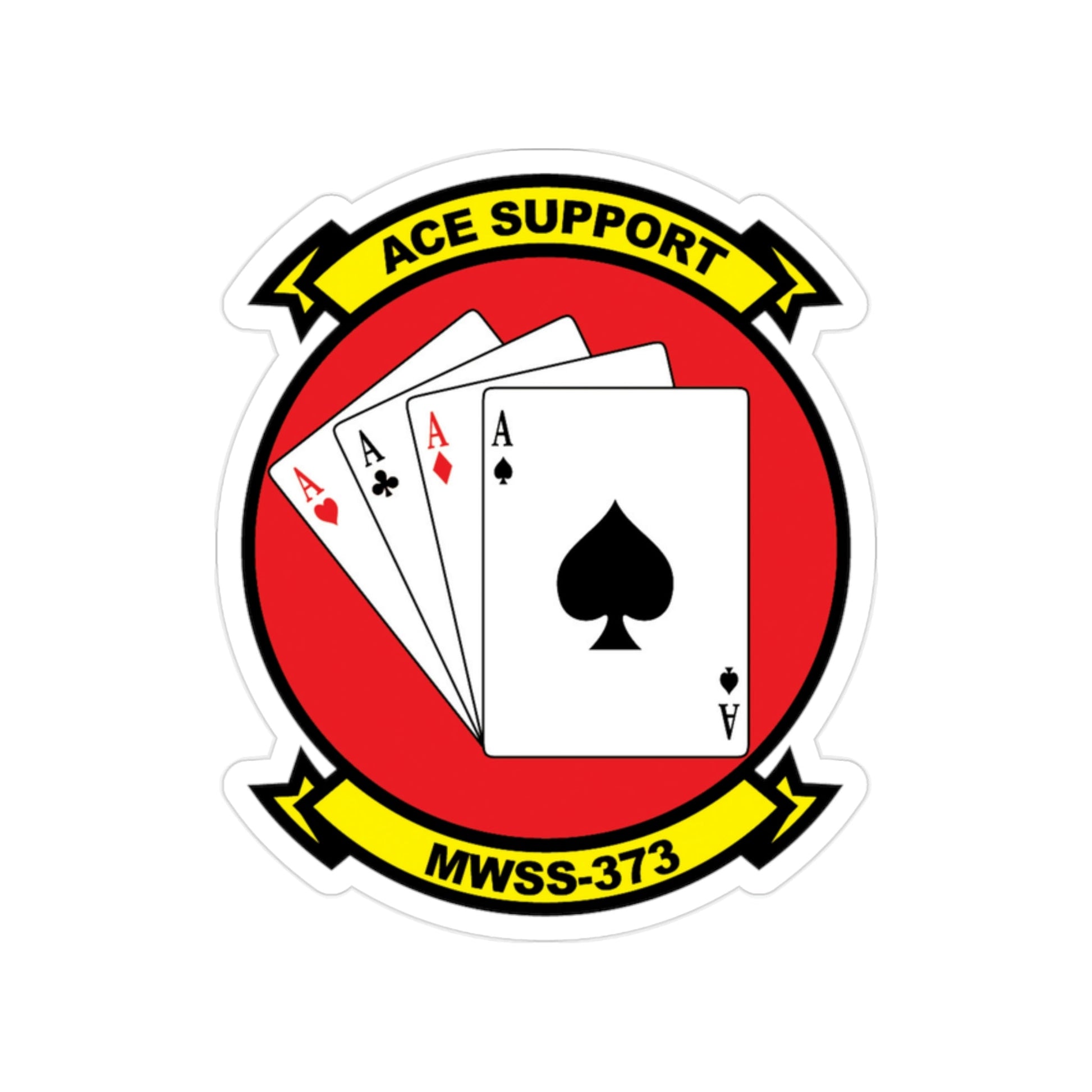 MWSS 373 Ace Support (USMC) Transparent STICKER Die-Cut Vinyl Decal-2 Inch-The Sticker Space