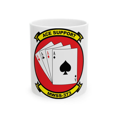 MWSS 373 Ace Support (USMC) White Coffee Mug-11oz-The Sticker Space