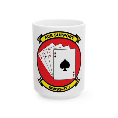 MWSS 373 Ace Support (USMC) White Coffee Mug-15oz-The Sticker Space