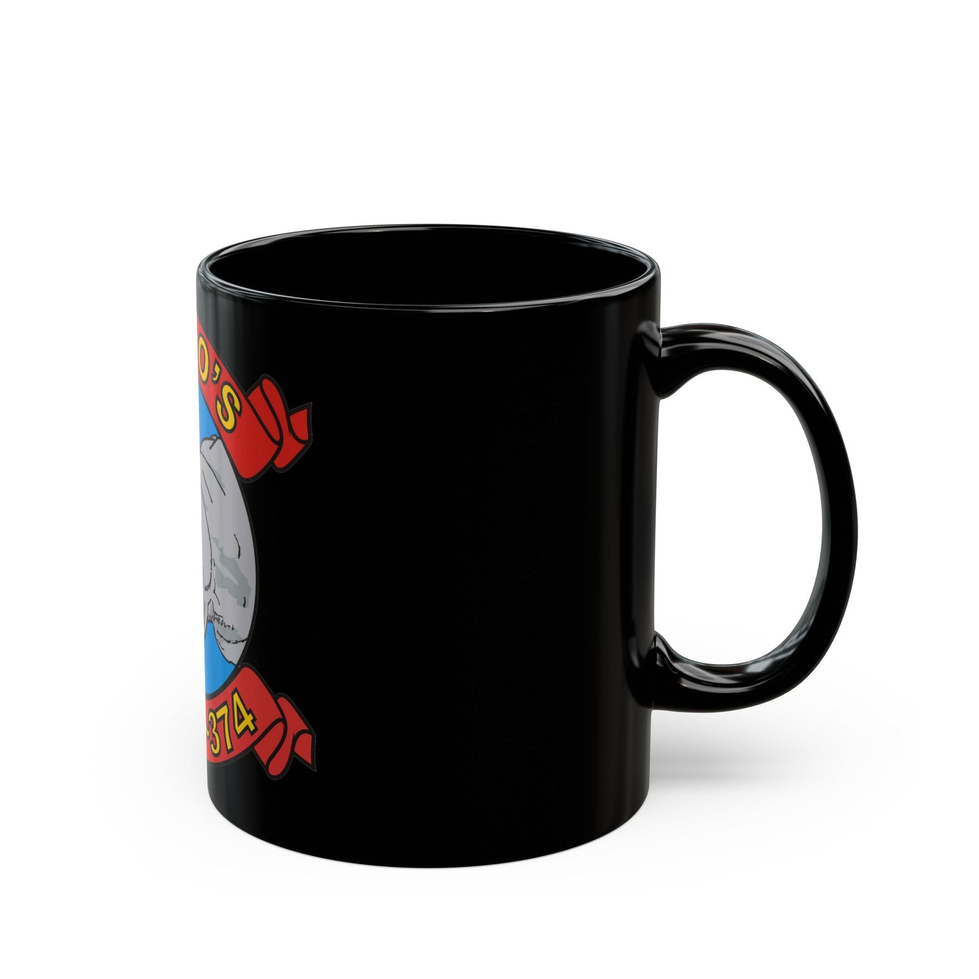 MWSS 374 Rhinos (USMC) Black Coffee Mug-The Sticker Space