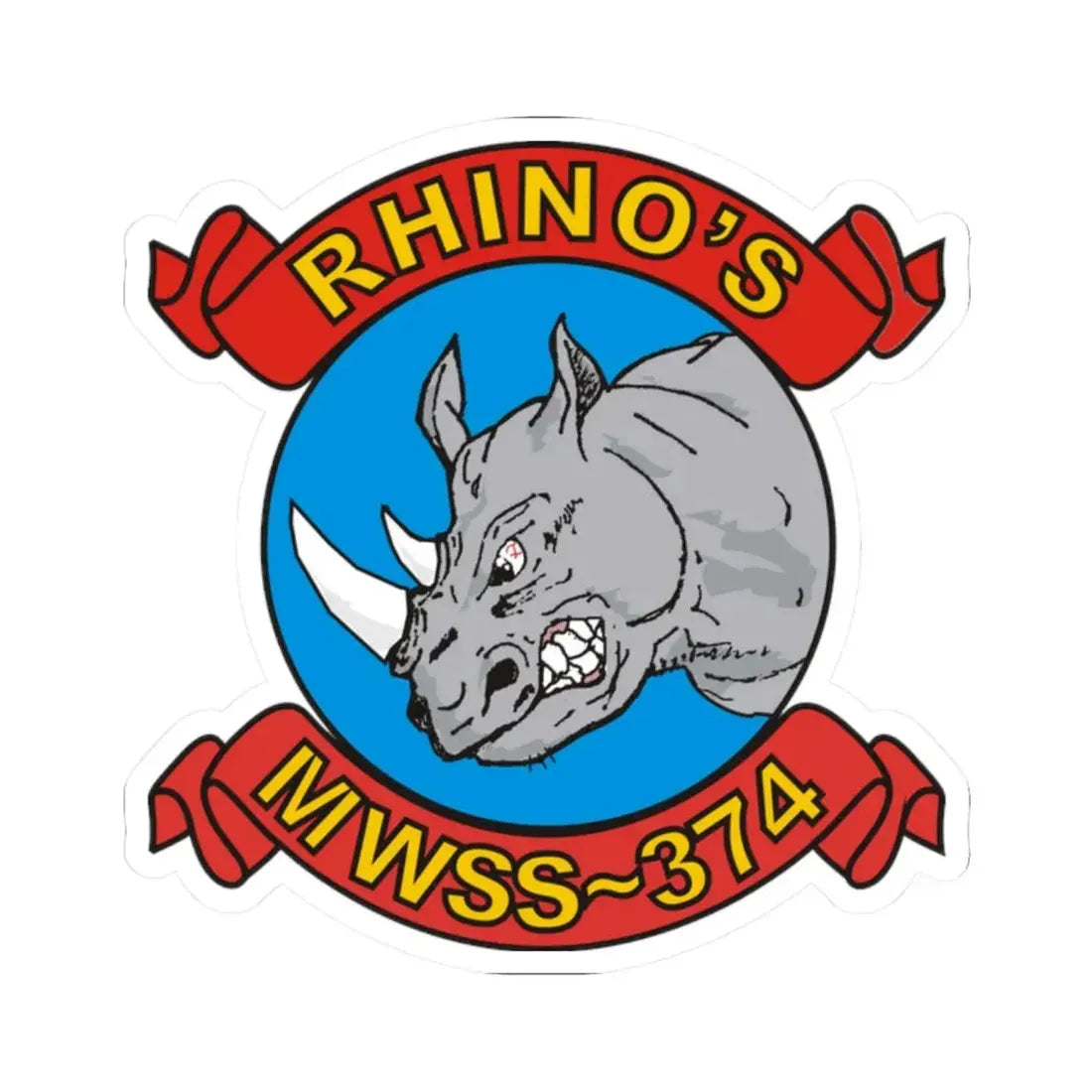 MWSS 374 Rhinos (USMC) STICKER Vinyl Kiss-Cut Decal - The Sticker Space