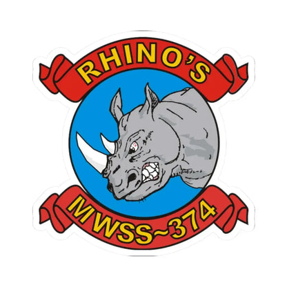 MWSS 374 Rhinos (USMC) STICKER Vinyl Kiss-Cut Decal - The Sticker Space