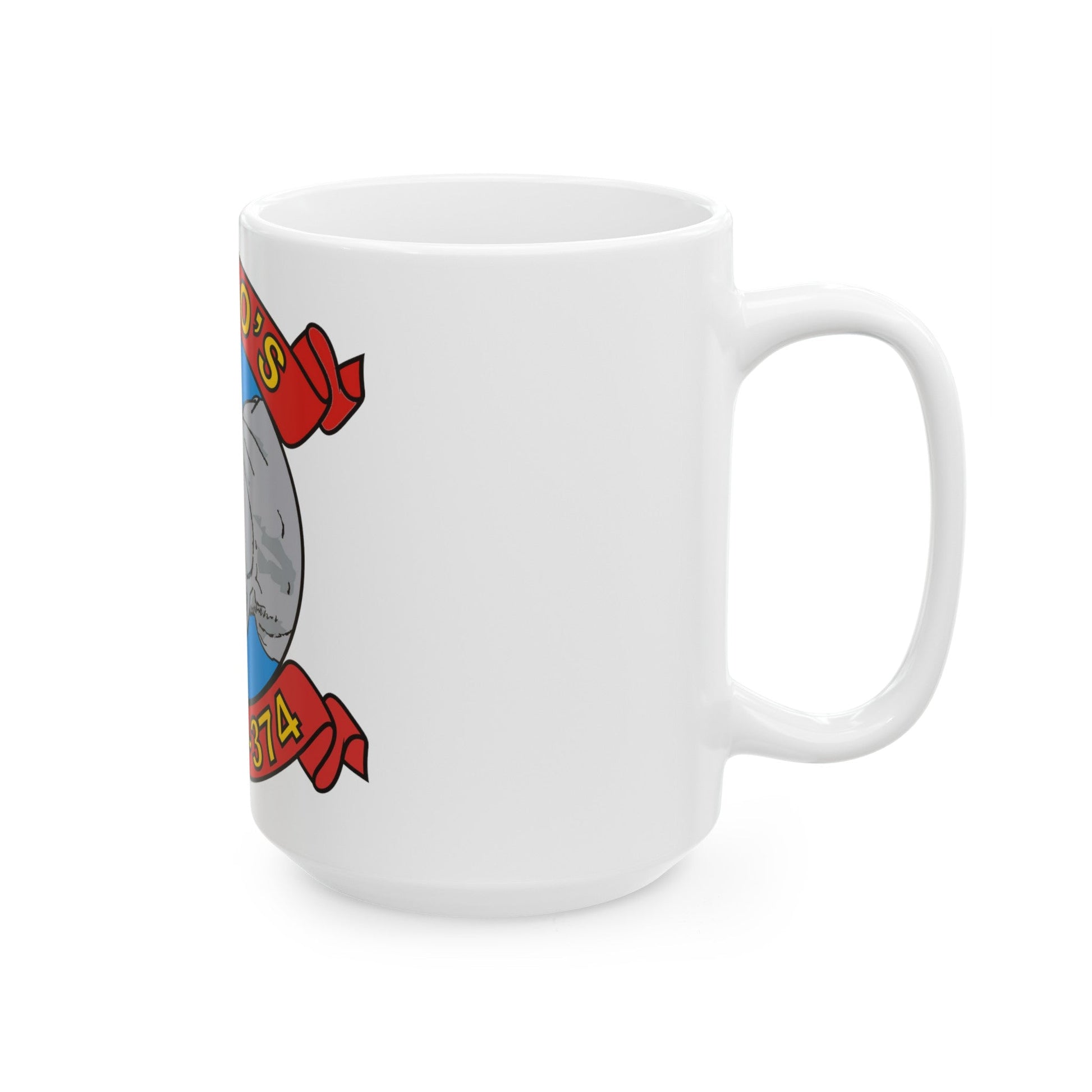 MWSS 374 Rhinos (USMC) White Coffee Mug-The Sticker Space