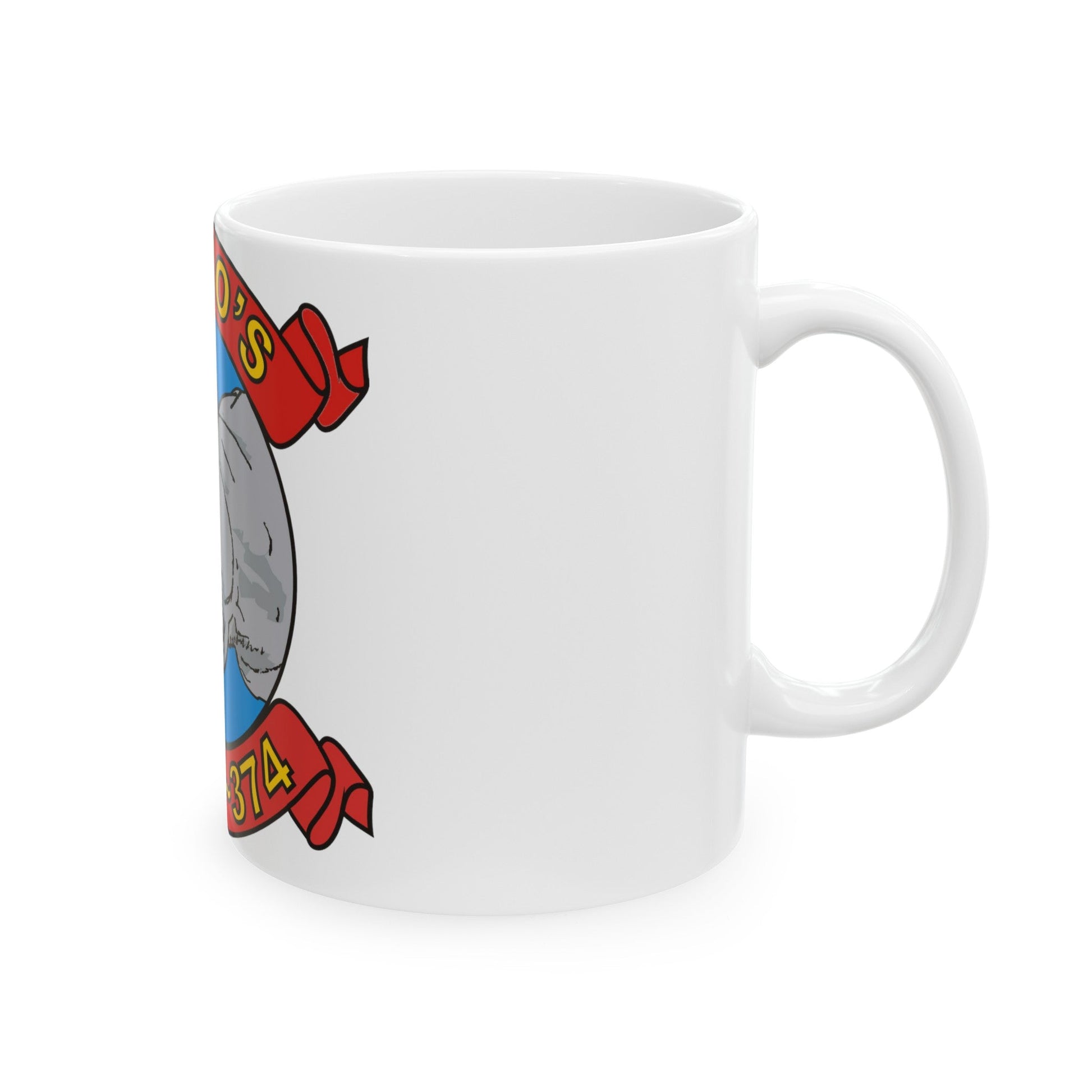 MWSS 374 Rhinos (USMC) White Coffee Mug-The Sticker Space