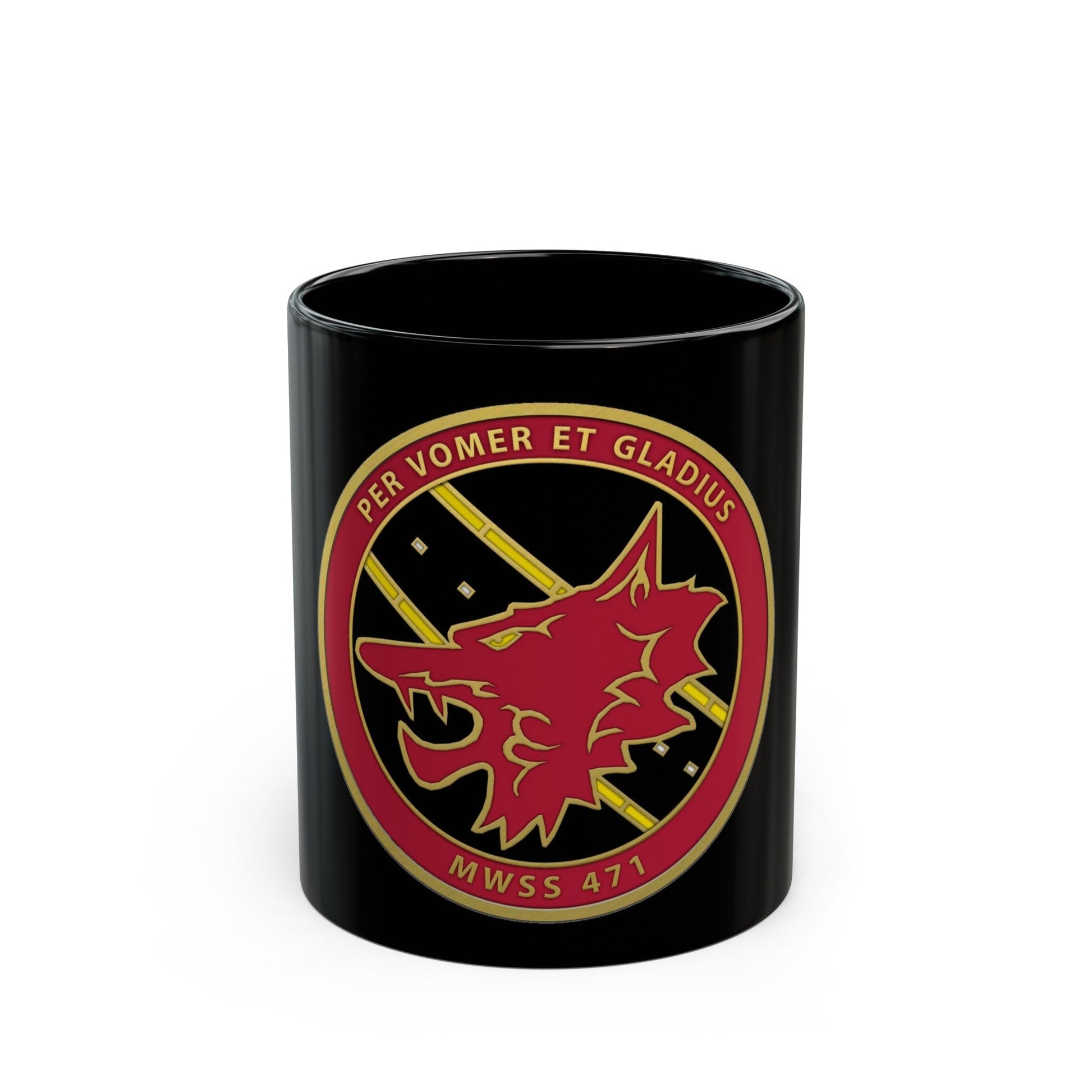 MWSS 471 (USMC) Black Coffee Mug-11oz-The Sticker Space