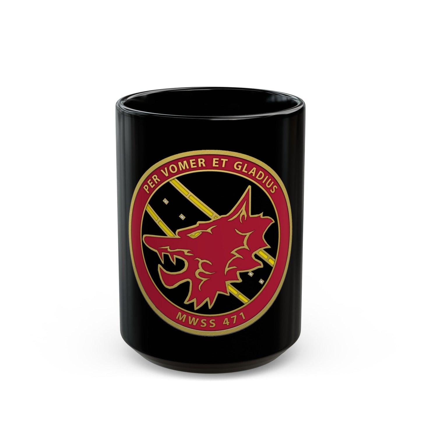 MWSS 471 (USMC) Black Coffee Mug-15oz-The Sticker Space