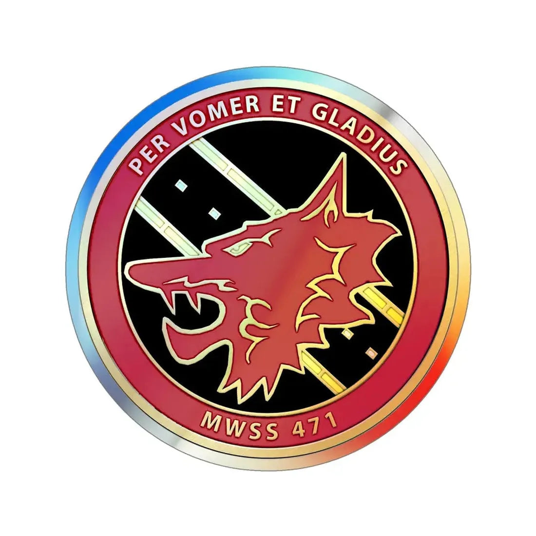 MWSS 471 (USMC) Holographic STICKER Die-Cut Vinyl Decal 5 Inch Holographic - The Sticker Space