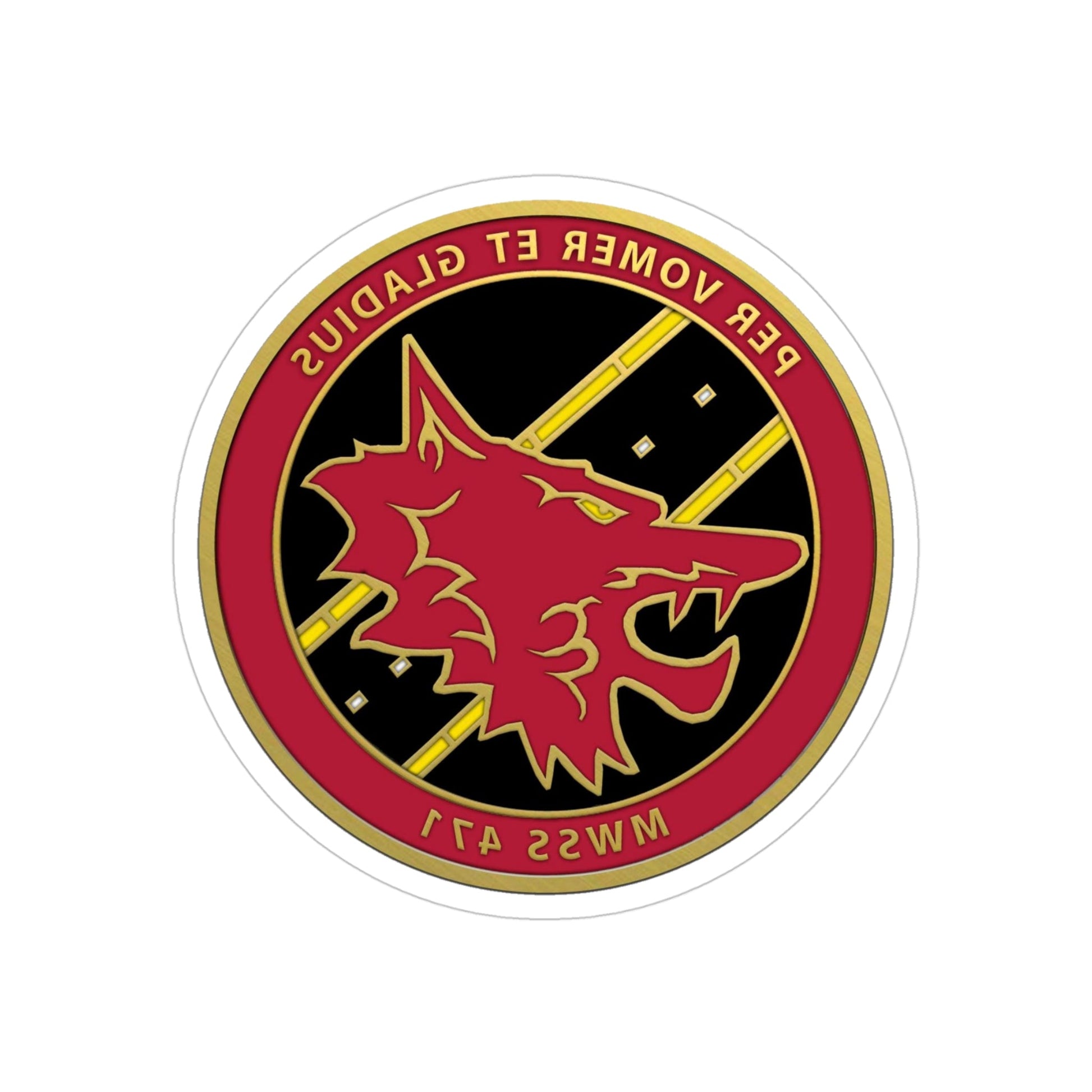 MWSS 471 (USMC) REVERSE PRINT Transparent STICKER-4" × 4"-The Sticker Space