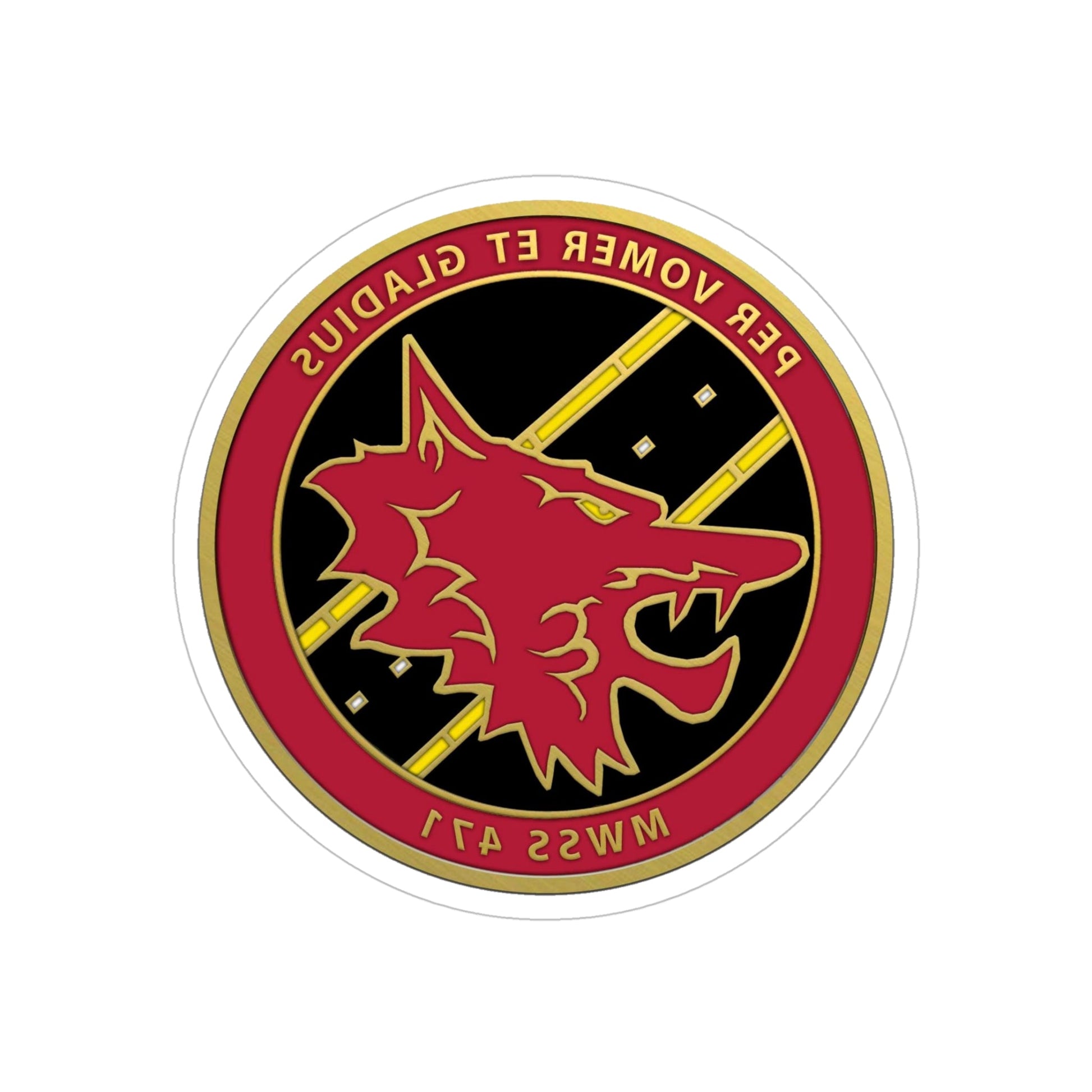 MWSS 471 (USMC) REVERSE PRINT Transparent STICKER-5" × 5"-The Sticker Space