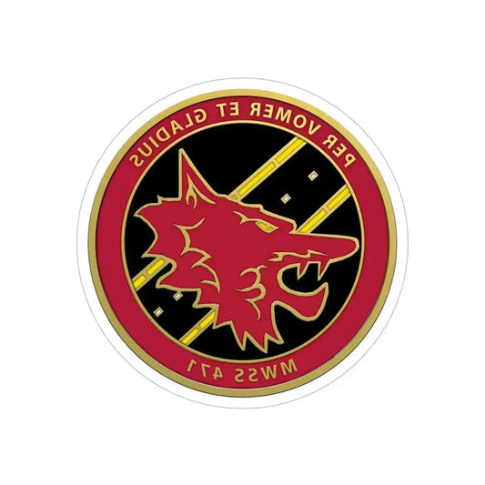 MWSS 471 (USMC) REVERSE PRINT Transparent Die-Cut STICKER 6 Inch Die-Cut Transparent - The Sticker Space
