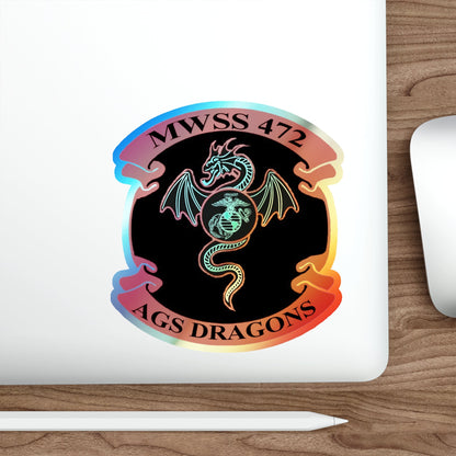 MWSS 472 AGS Dragons (USMC) Holographic STICKER Die-Cut Vinyl Decal-The Sticker Space