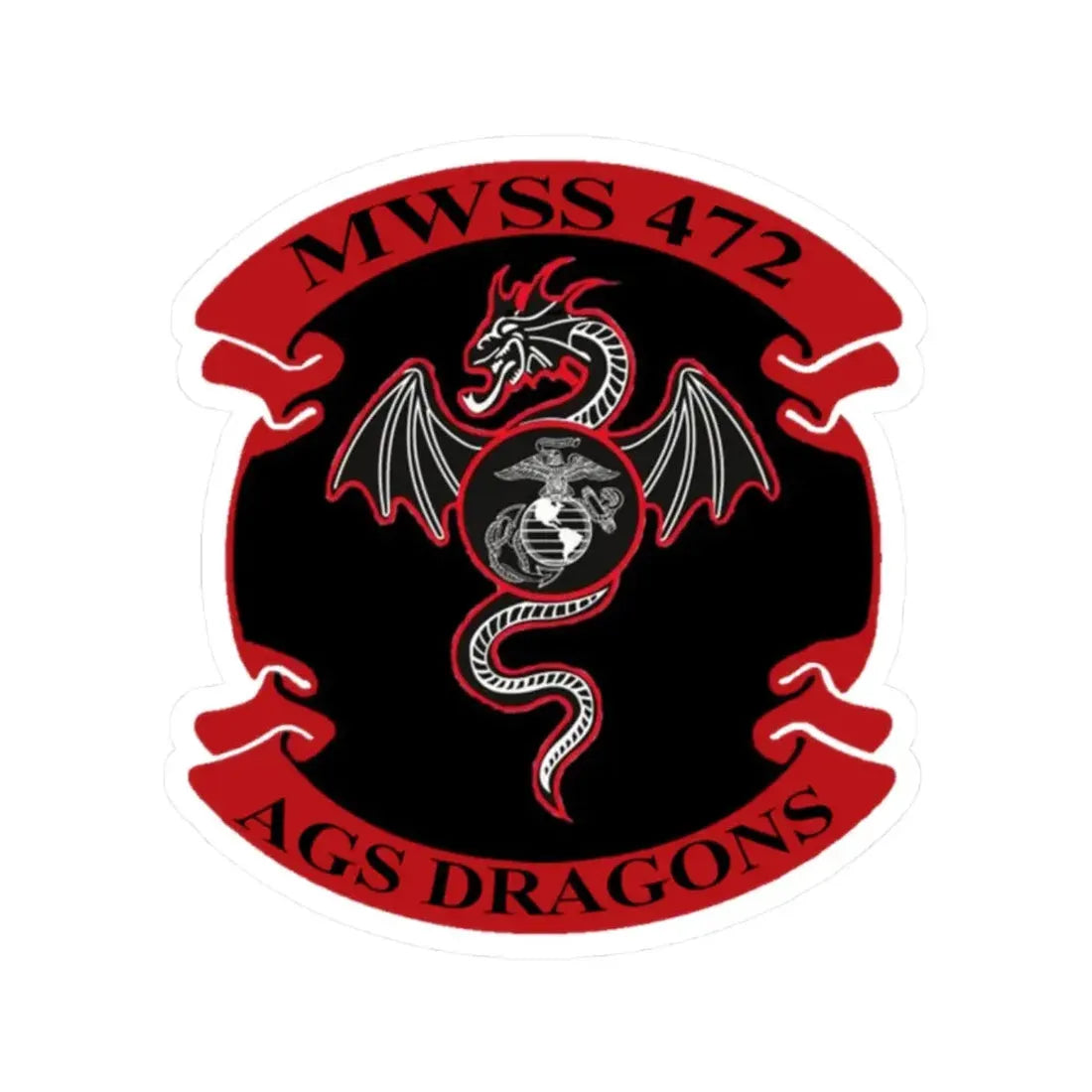 MWSS 472 AGS Dragons (USMC) STICKER Vinyl Kiss-Cut Decal - The Sticker Space
