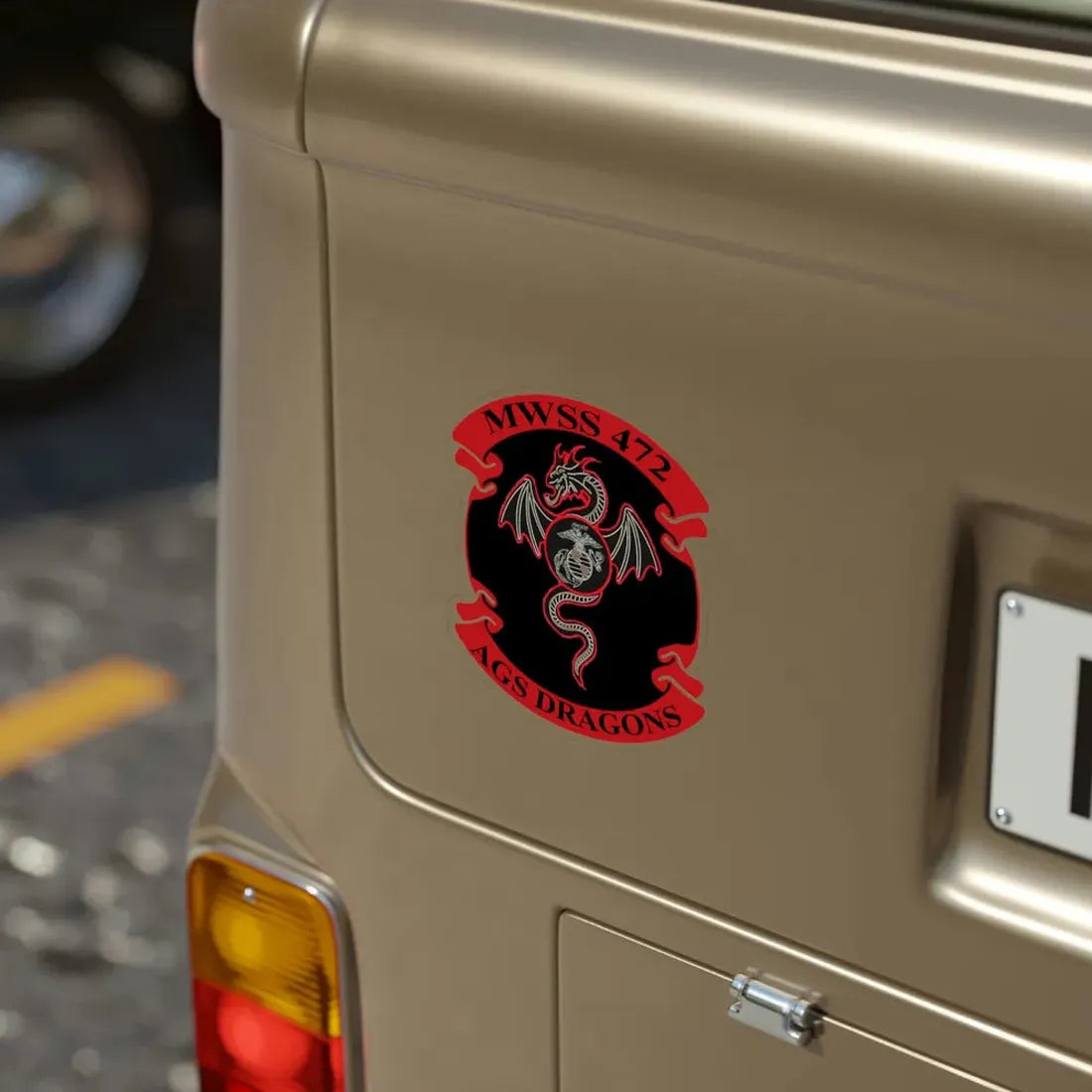 MWSS 472 AGS Dragons (USMC) Transparent STICKER Die-Cut Vinyl Decal - The Sticker Space