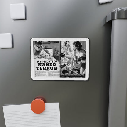 My 9 Nights Of Naked Terror, Man's Daring, November 1962 (Magazine Illustration) Refrigerator Magnet-The Sticker Space