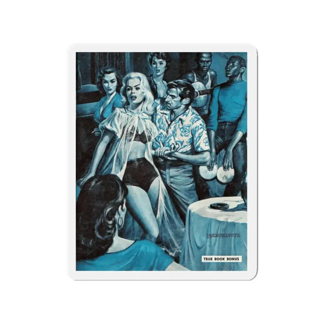 My 9 Years in a Vice-Ridden Penal Colony, Man's World, April 1960 (Magazine Illustration) Refrigerator Magnet 2 Inch - The Sticker Space