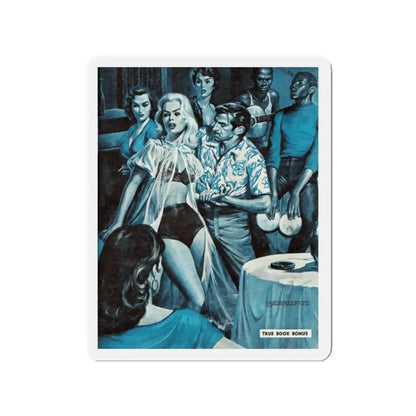 My 9 Years in a Vice-Ridden Penal Colony, Man's World, April 1960 (Magazine Illustration) Refrigerator Magnet 2 Inch - The Sticker Space