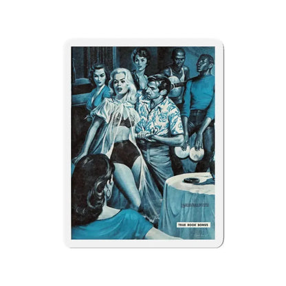 My 9 Years in a Vice-Ridden Penal Colony, Man's World, April 1960 (Magazine Illustration) Refrigerator Magnet 3 Inch - The Sticker Space