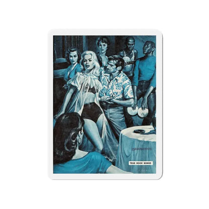 My 9 Years in a Vice-Ridden Penal Colony, Man's World, April 1960 (Magazine Illustration) Refrigerator Magnet 4 Inch - The Sticker Space