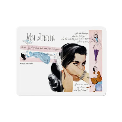My Annie, Good Housekeeping, July 1952 (Magazine Illustration) Refrigerator Magnet 2 Inch - The Sticker Space