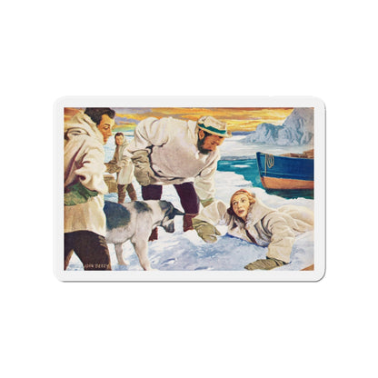 My Antarctic Honeymoon by Jennie Darlington, Woman's Own, 1957 (Magazine Illustration) Refrigerator Magnet-4" x 4"-The Sticker Space