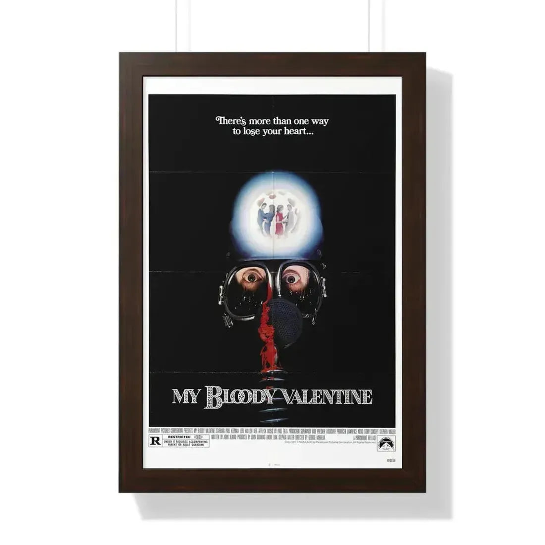 MY BLOODY VALENTINE 1981 - Framed Movie Poster 16″ x 24″ Walnut - The Sticker Space