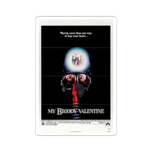 My Bloody Valentine 1981 Movie Poster - STICKER Vinyl Kiss-Cut Decal 2 Inch White - The Sticker Space
