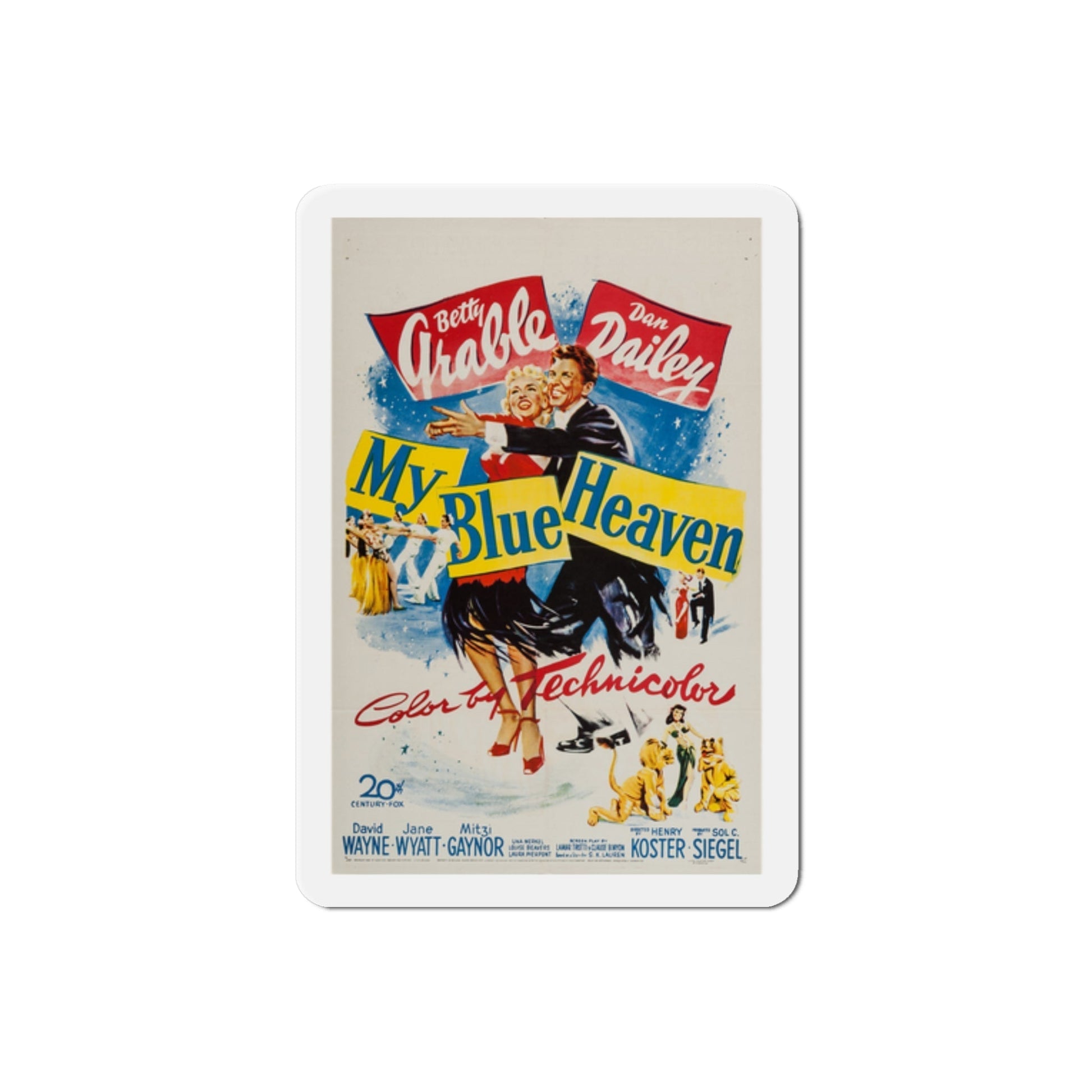 My Blue Heaven 1950 Movie Poster Die-Cut Magnet-2 Inch-The Sticker Space