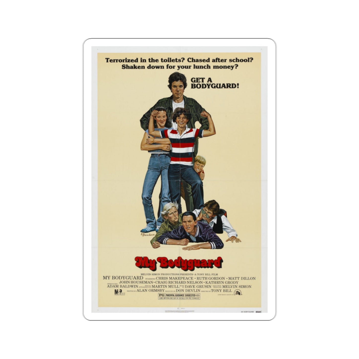 My Bodyguard 1980 Movie Poster STICKER Vinyl Die-Cut Decal-2 Inch-The Sticker Space