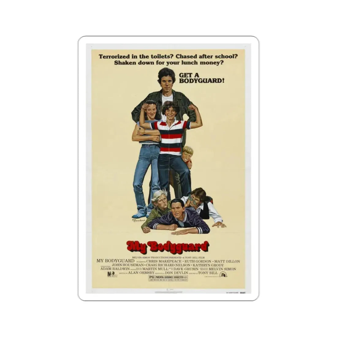 My Bodyguard 1980 Movie Poster STICKER Vinyl Die-Cut Decal 2 Inch - The Sticker Space