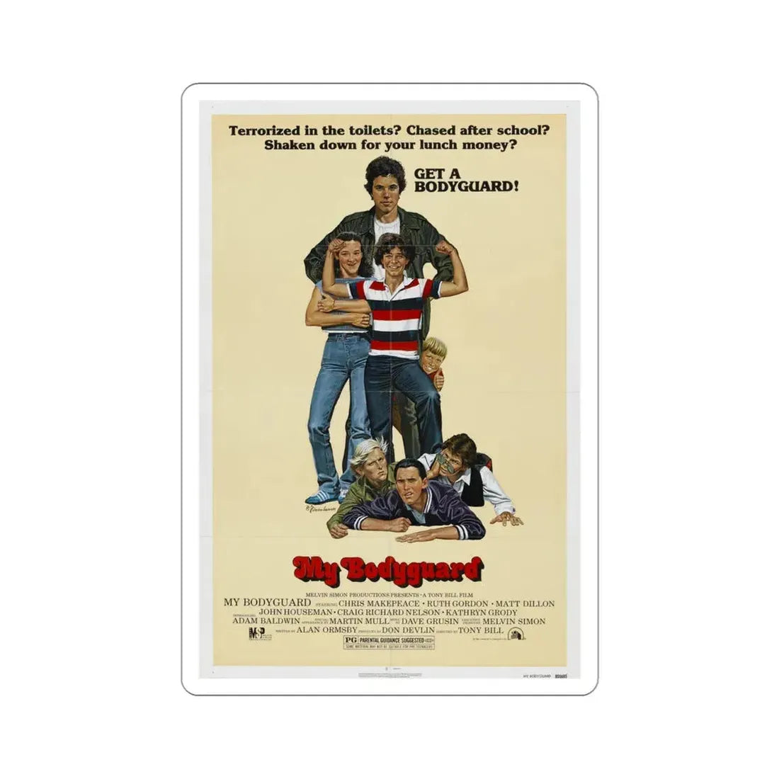 My Bodyguard 1980 Movie Poster STICKER Vinyl Die-Cut Decal 4 Inch - The Sticker Space