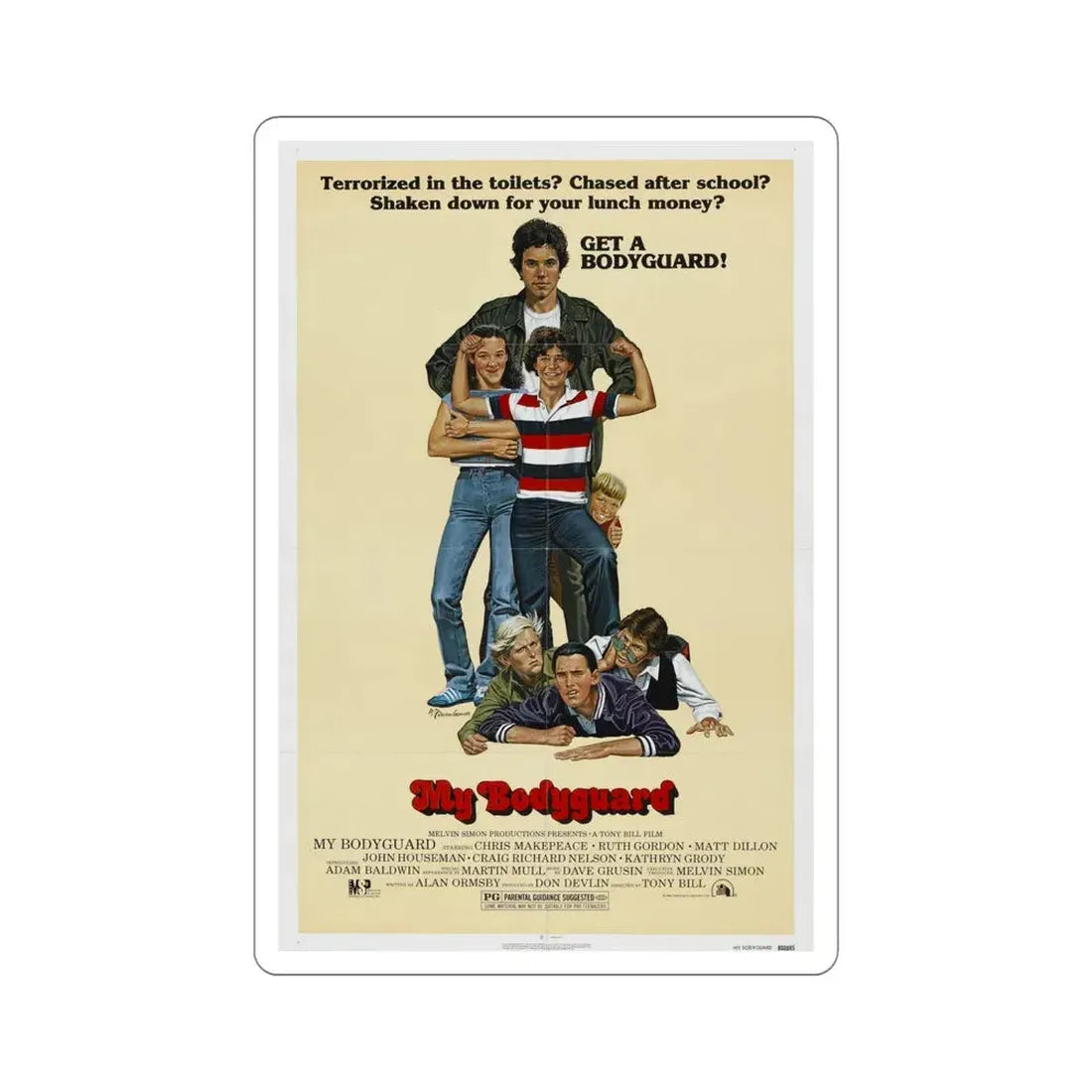 My Bodyguard 1980 Movie Poster STICKER Vinyl Die-Cut Decal 5 Inch - The Sticker Space