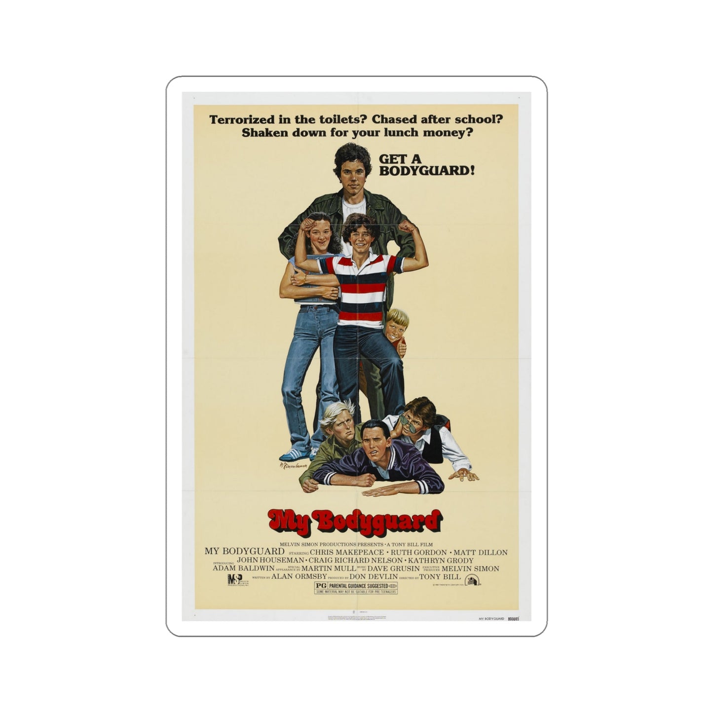 My Bodyguard 1980 Movie Poster STICKER Vinyl Die-Cut Decal-6 Inch-The Sticker Space