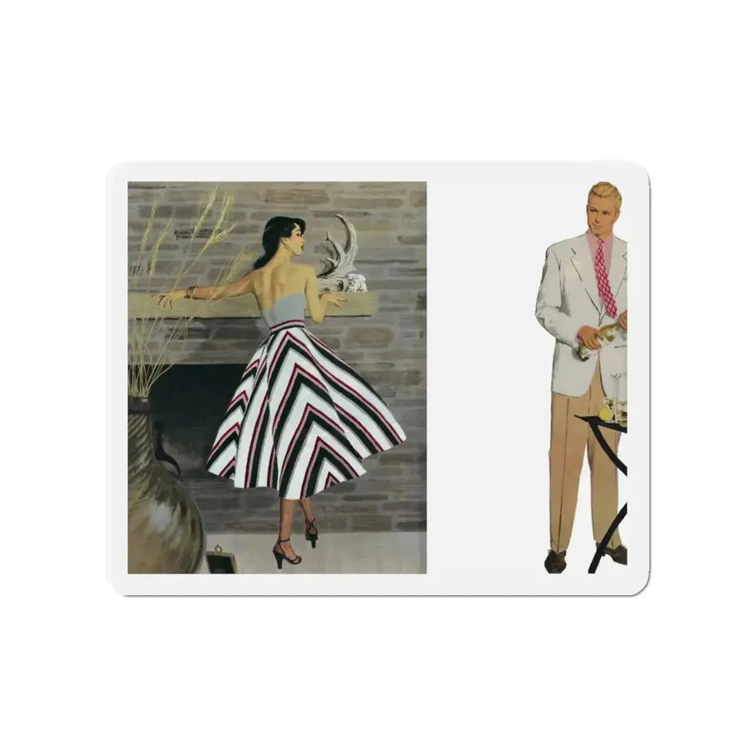 My Brother's Widow, part 2, Collier's, March 22, 1952 (Magazine Illustration) Refrigerator Magnet 4 Inch - The Sticker Space