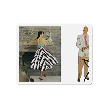 My Brother's Widow, part 2, Collier's, March 22, 1952 (Magazine Illustration) Refrigerator Magnet 5 Inch - The Sticker Space