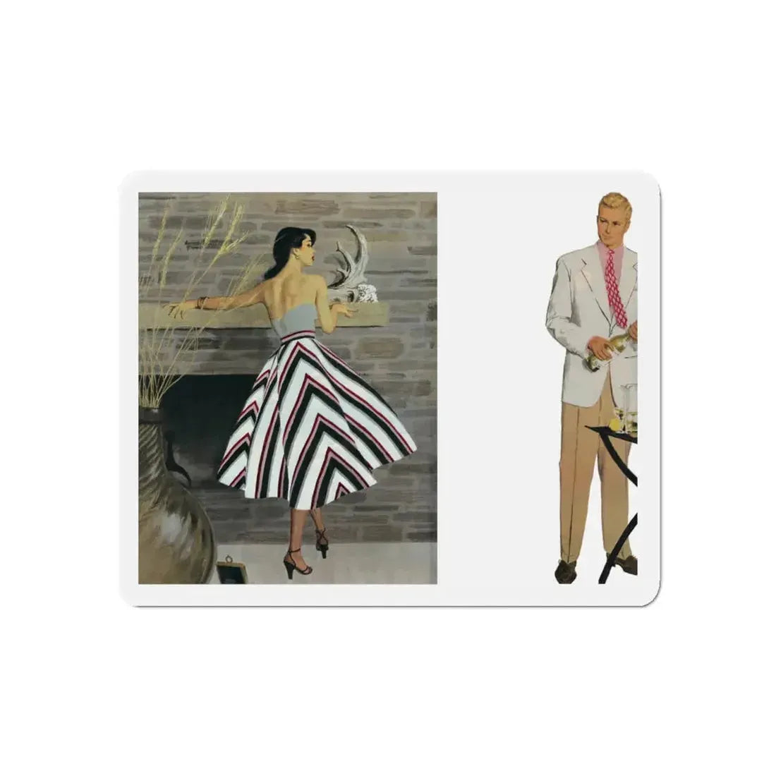 My Brother's Widow, part 2, Collier's, March 22, 1952 (Magazine Illustration) Refrigerator Magnet 6 Inch - The Sticker Space