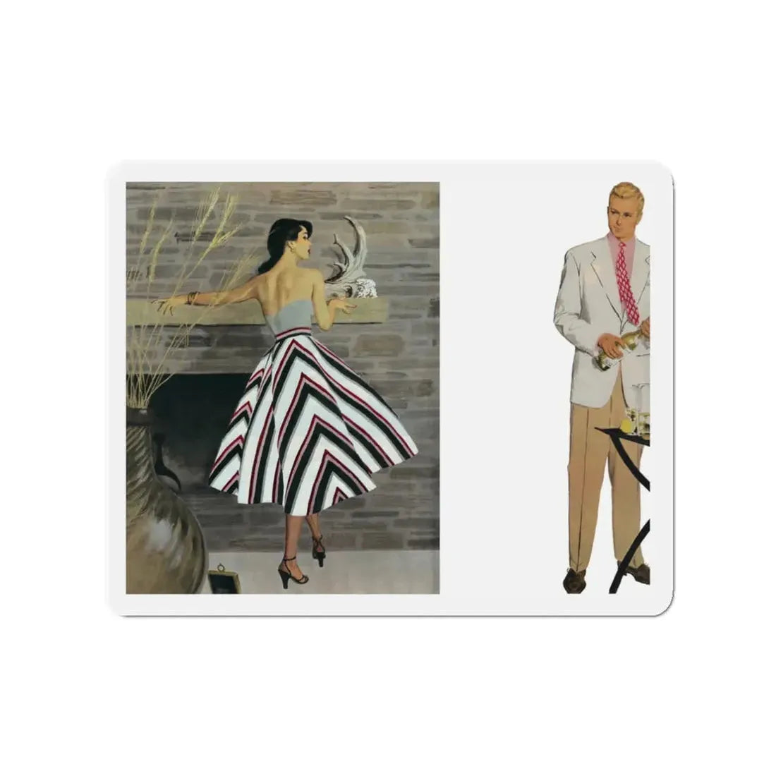 My Brother's Widow, part 2, Collier's, March 22, 1952 (Magazine Illustration) Refrigerator Magnet - The Sticker Space