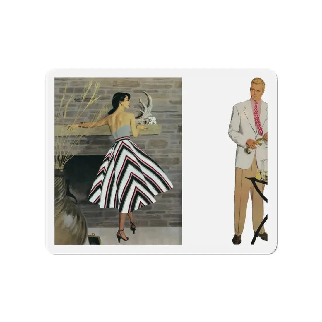 My Brother's Widow, part 2, Collier's, March 22, 1952 (Magazine Illustration) Refrigerator Magnet - The Sticker Space