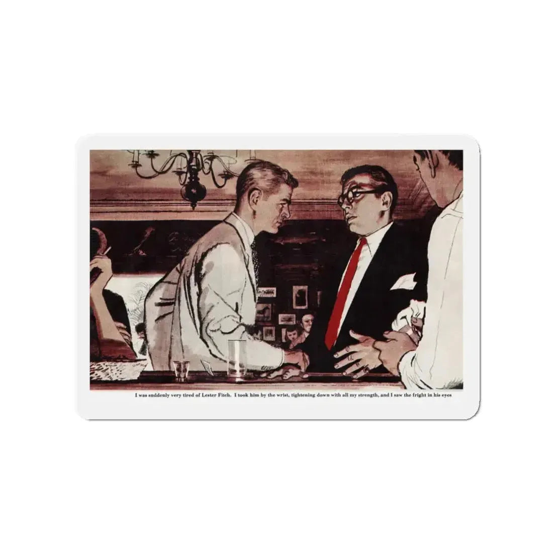 My Brother's Widow, part 4, Collier's, April 5, 1952 (Magazine Illustration) Refrigerator Magnet 3 Inch - The Sticker Space