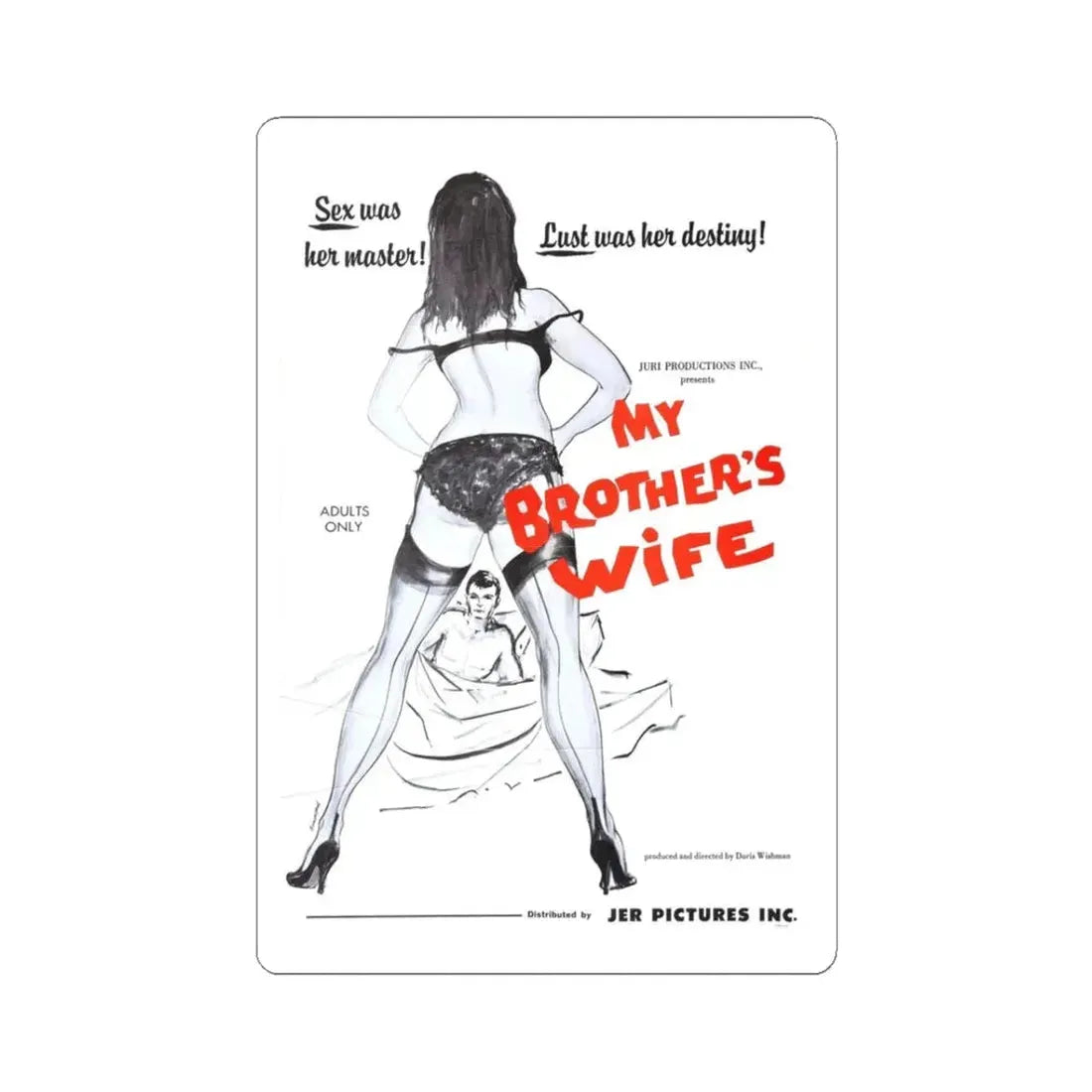 MY BROTHER'S WIFE 1966 Movie Poster - STICKER Vinyl Kiss-Cut Decal 3 Inch White - The Sticker Space