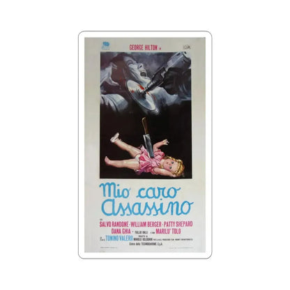 MY DEAR KILLER 1972 Movie Poster - STICKER Vinyl Kiss-Cut Decal 3 Inch White - The Sticker Space