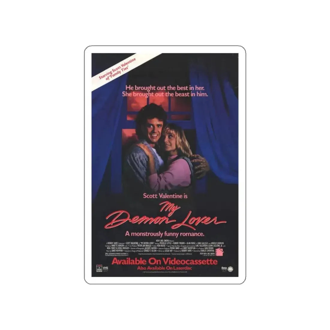 MY DEMON LOVER 1987 Movie Poster STICKER Vinyl Die-Cut Decal 3 Inch - The Sticker Space