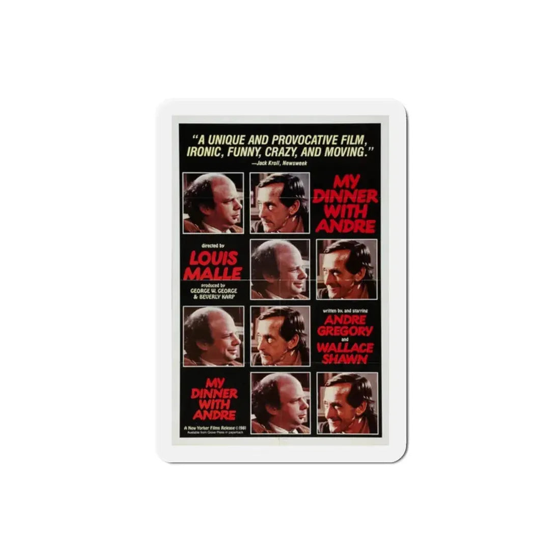 My Dinner with Andre 1981 Movie Poster Refrigerator Magnet 2 Inch - The Sticker Space