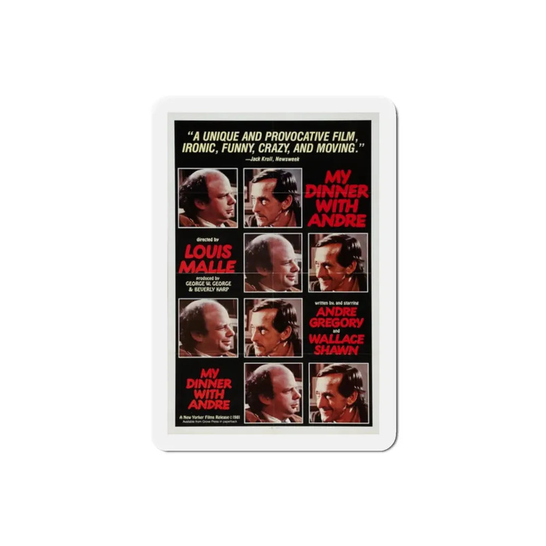 My Dinner with Andre 1981 Movie Poster Refrigerator Magnet - The Sticker Space