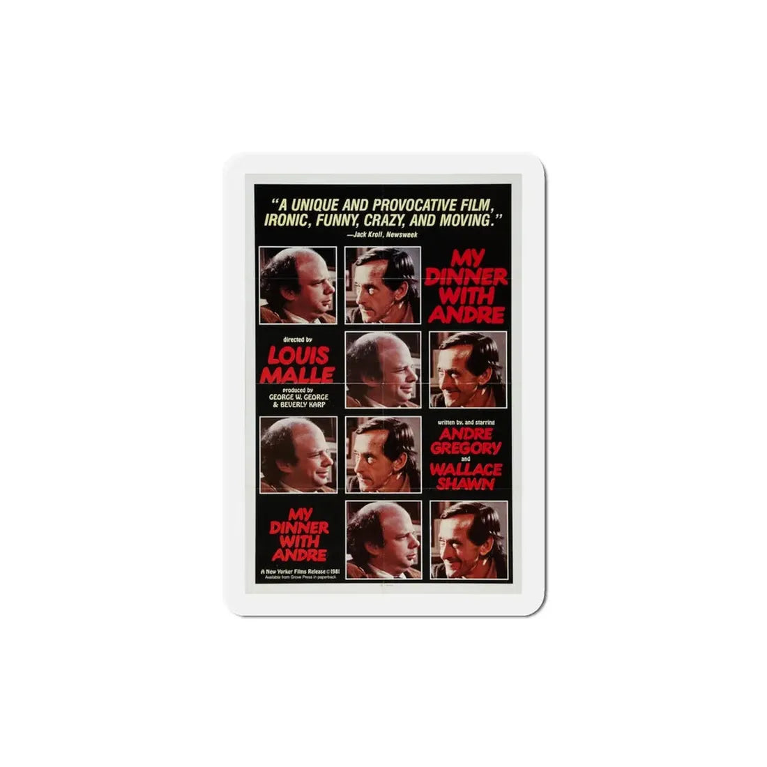 My Dinner with Andre 1981 Movie Poster Refrigerator Magnet - The Sticker Space