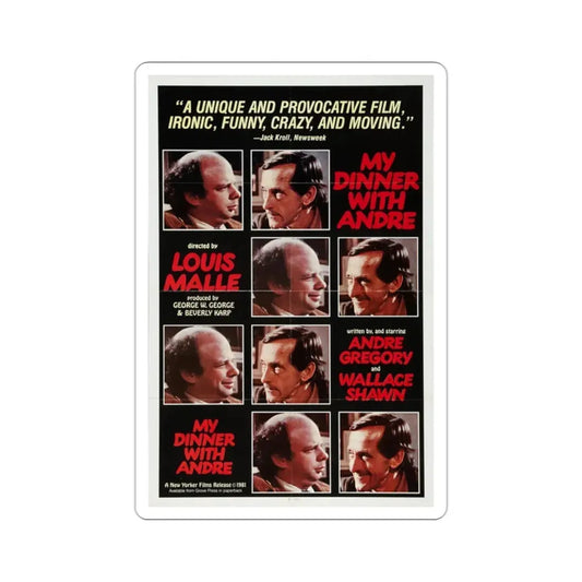 My Dinner with Andre 1981 Movie Poster STICKER Vinyl Die-Cut Decal 2 Inch - The Sticker Space