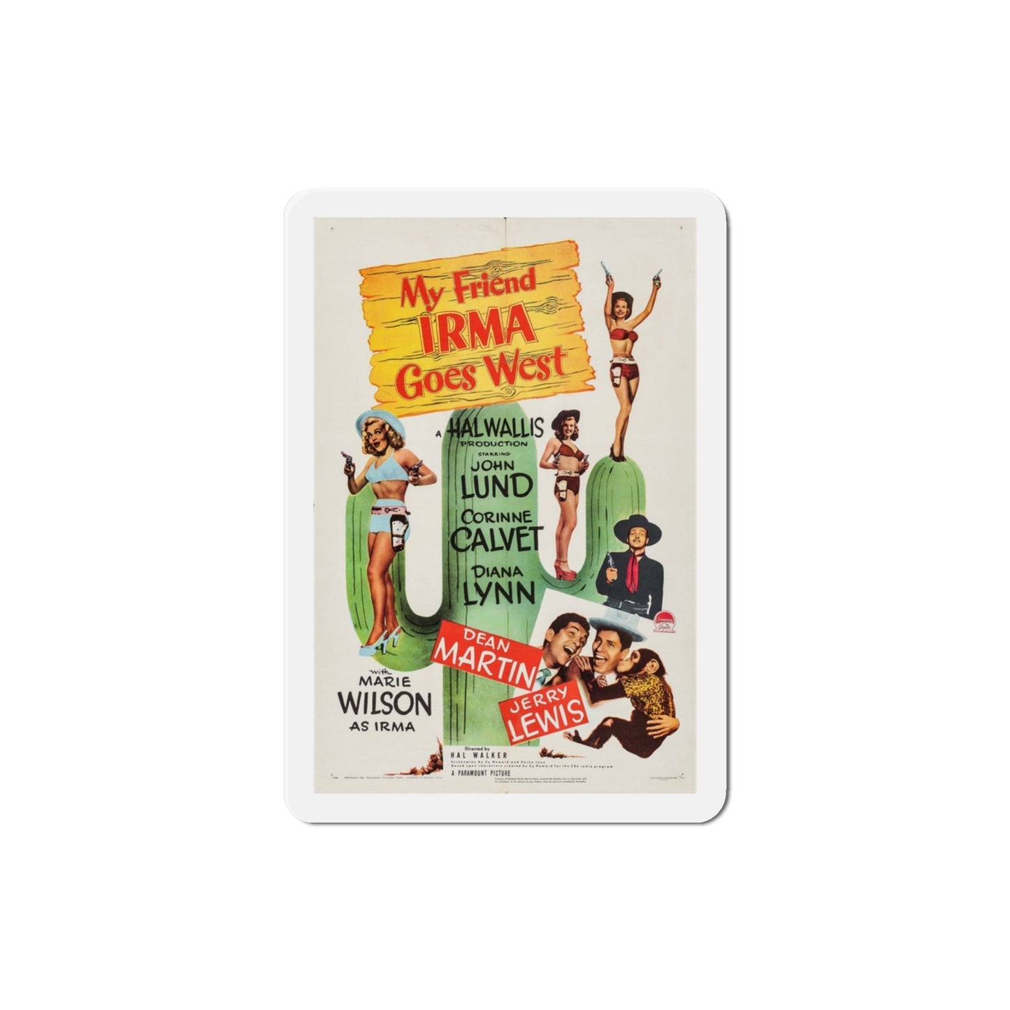 My Friend Irma Goes West 1950 Movie Poster Die-Cut Magnet-3 Inch-The Sticker Space